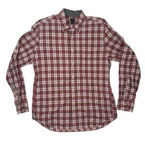 J.Crew Men’s Tartan Red Plaid Button-Down Shirt – Size Large – Long Sleeve